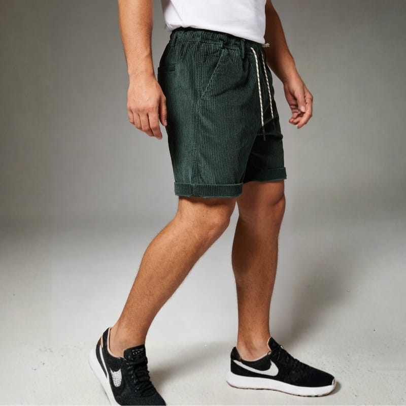 Enzo Soft Corduroy Shorts – Elasticated Waist Relaxed Fit Summer Shorts