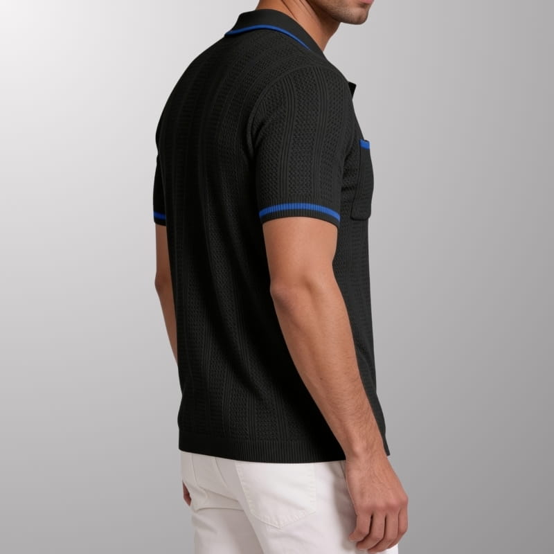 Marino Men's Textured Knit Polo Shirt