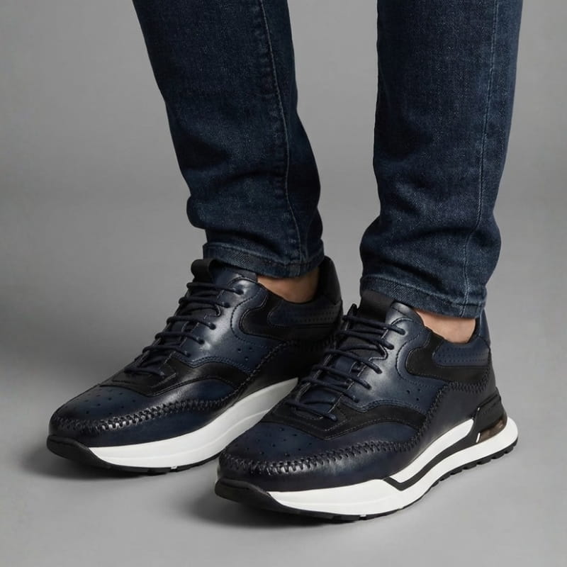 Alessandro Vieri Genuine Leather Oxford Sneakers – Smart Casual Comfort Shoes