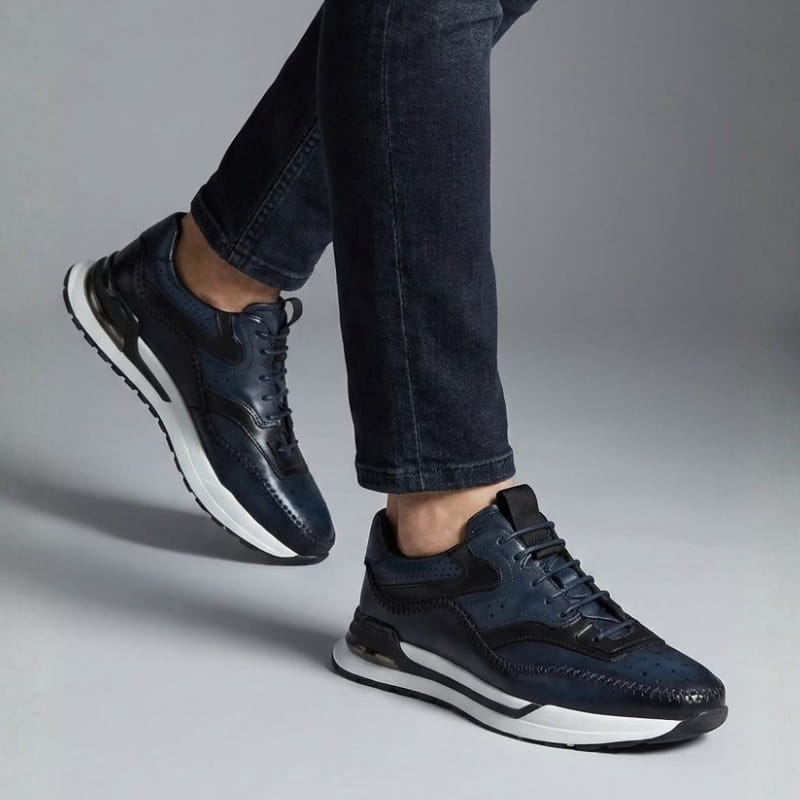 Alessandro Vieri Genuine Leather Oxford Sneakers – Smart Casual Comfort Shoes