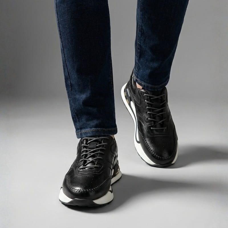 Alessandro Vieri Genuine Leather Oxford Sneakers – Smart Casual Comfort Shoes