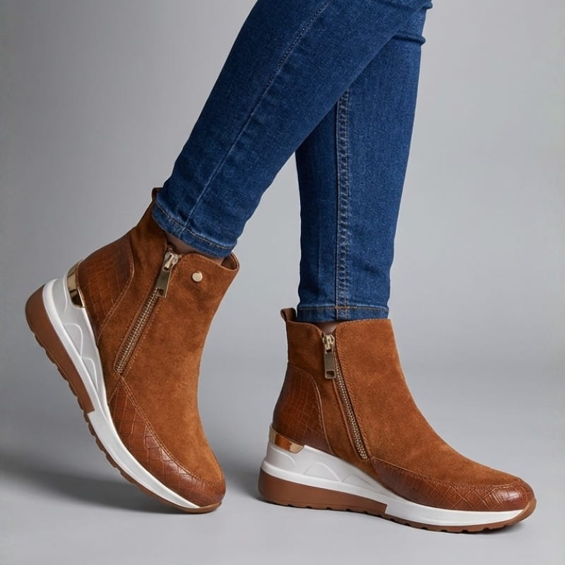 Loreen Women's Suede Wedge Sneaker Ankle Boots