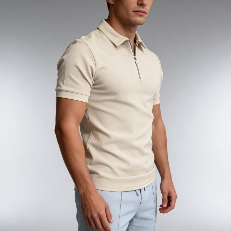 Luca Men's Slim Fit Half-Zip Polo Shirt