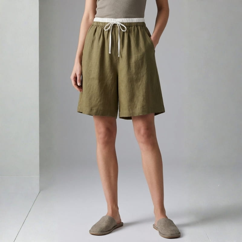Isabella Cotton Linen Drawstring Shorts – Relaxed Breathable Summer Shorts