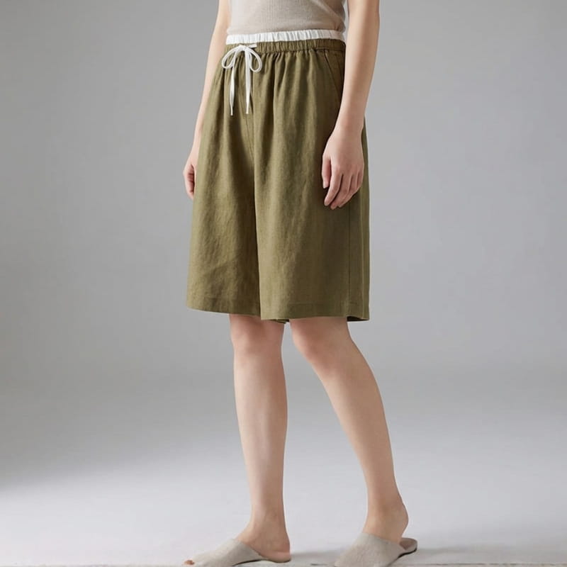 Isabella Cotton Linen Drawstring Shorts – Relaxed Breathable Summer Shorts