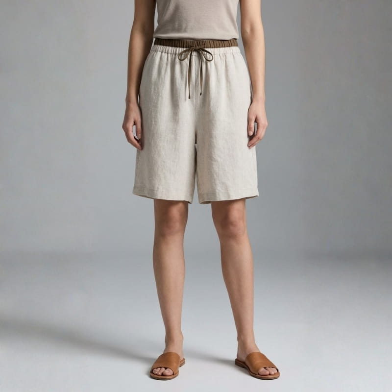 Isabella Cotton Linen Drawstring Shorts – Relaxed Breathable Summer Shorts