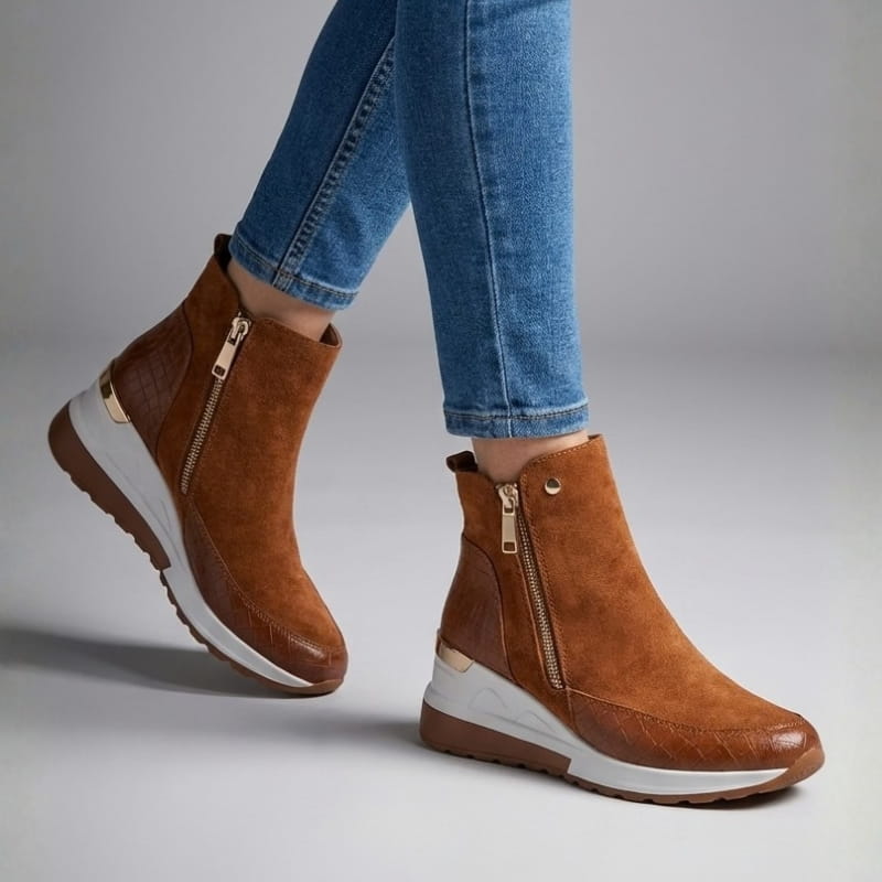 Loreen Women's Suede Wedge Sneaker Ankle Boots