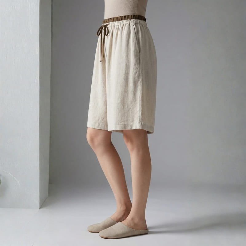 Isabella Cotton Linen Drawstring Shorts – Relaxed Breathable Summer Shorts