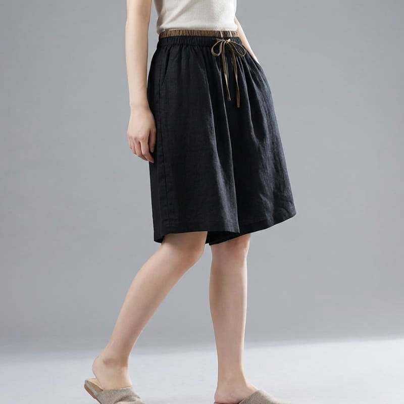 Isabella Cotton Linen Drawstring Shorts – Relaxed Breathable Summer Shorts