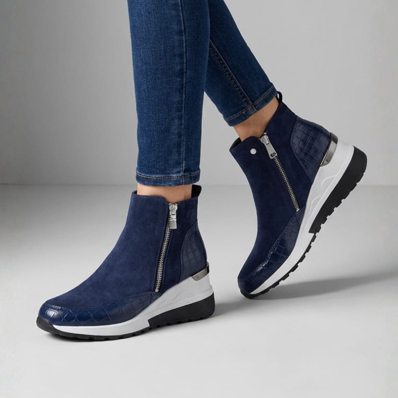Loreen Women's Suede Wedge Sneaker Ankle Boots