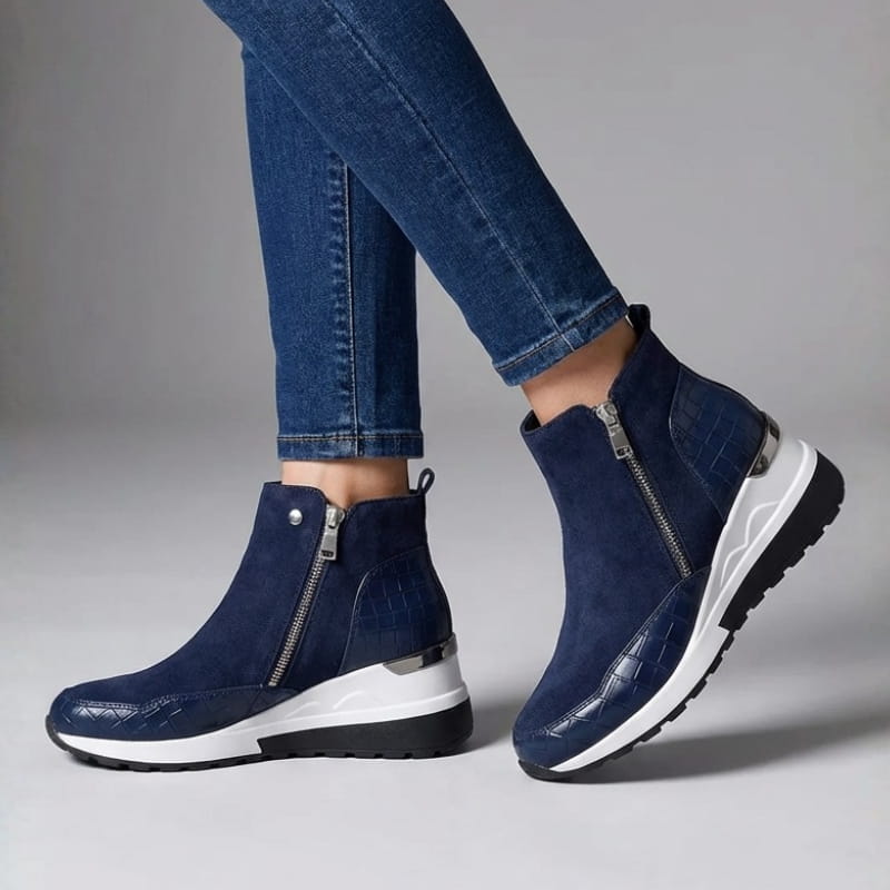Loreen Women's Suede Wedge Sneaker Ankle Boots