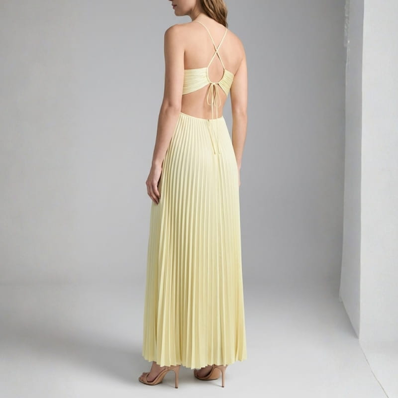 Mia Pleated Lightweight Maxi Dress – Breathable Elegant Chiffon Dress