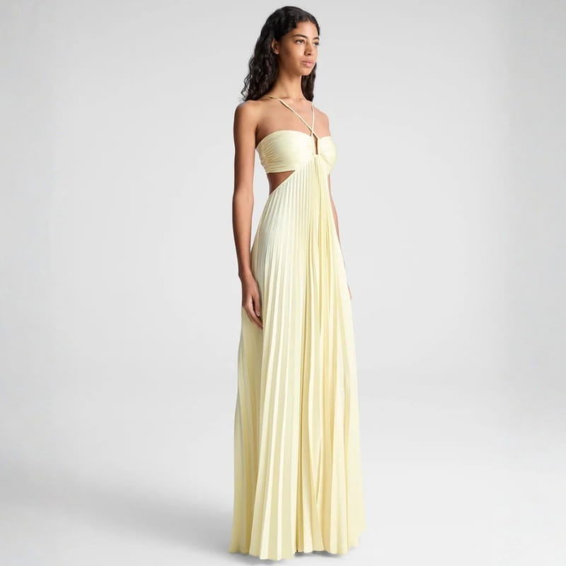 Mia Pleated Lightweight Maxi Dress – Breathable Elegant Chiffon Dress