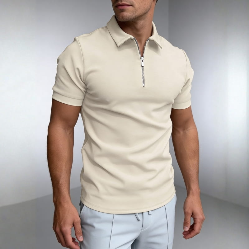 Luca Men's Slim Fit Half-Zip Polo Shirt