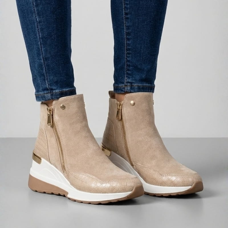 Loreen Women's Suede Wedge Sneaker Ankle Boots