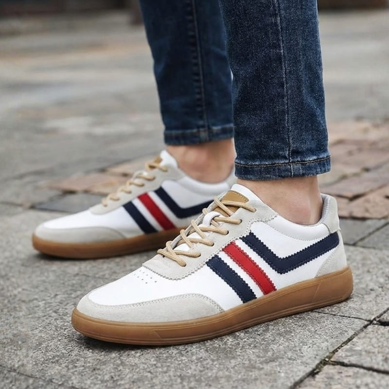 Vittorio Retro Court Trainers – Vintage Casual Everyday Leather & Suede Shoes