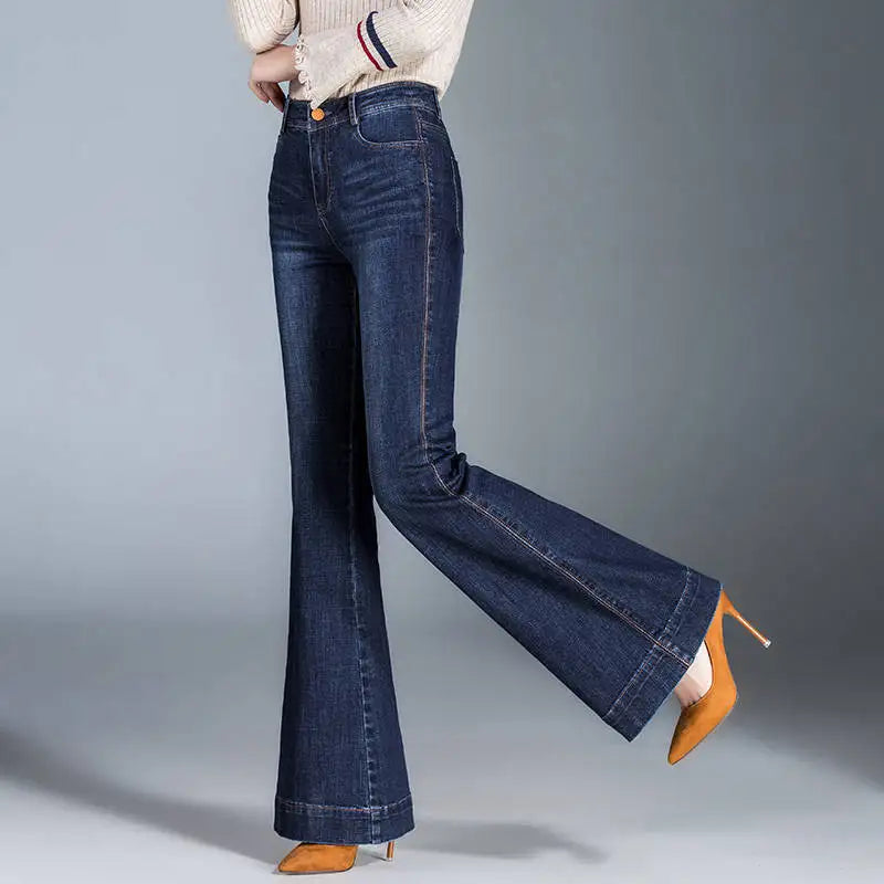 Ayah Women’s Flared Jeans – High-Waist Denim with Bootcut Wide Leg