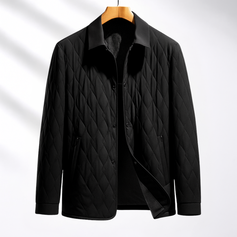 Mikael Men’s Quilted Jacket – Lightweight Outerwear with Plush Lining & Zip Pockets