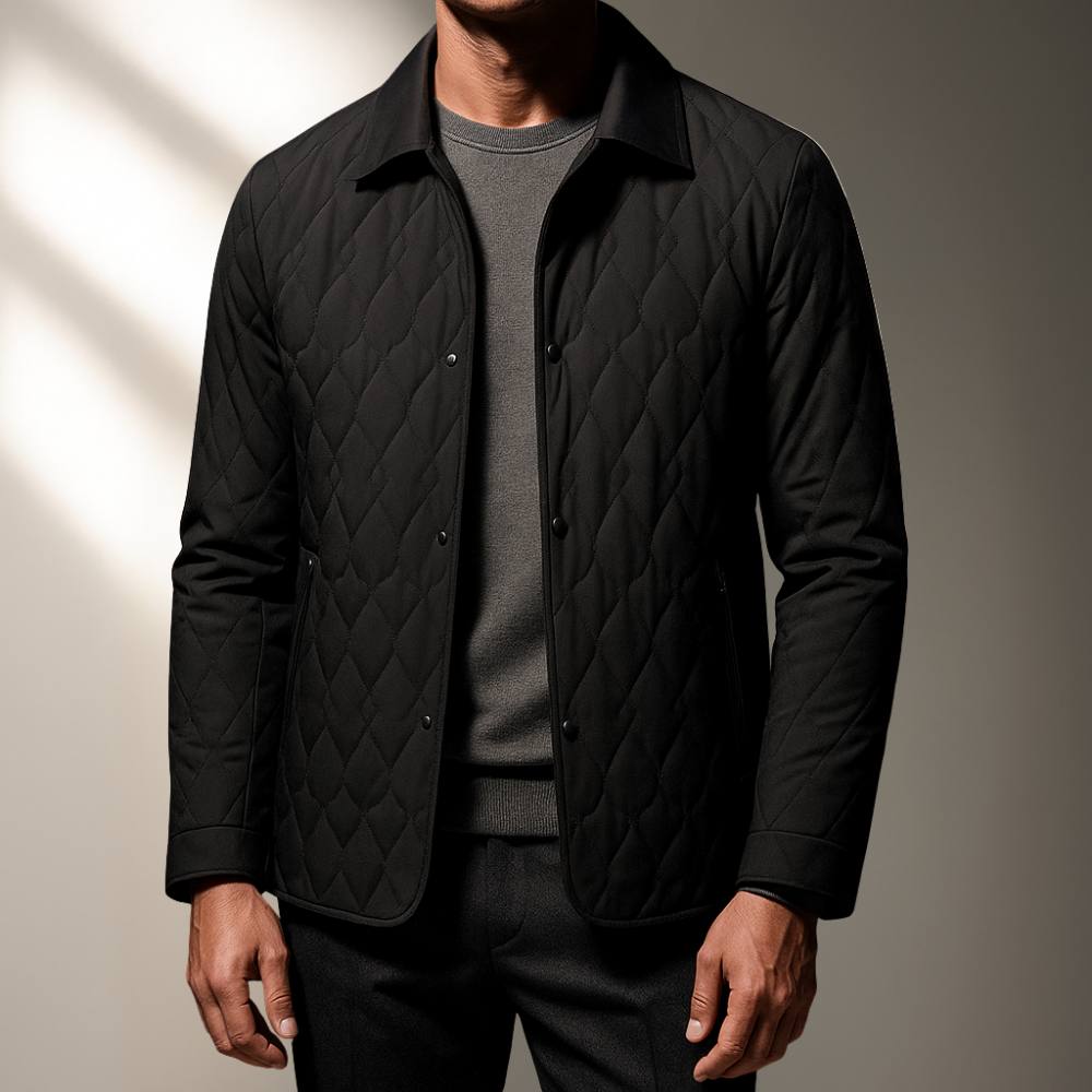 Mikael Men’s Quilted Jacket – Lightweight Outerwear with Plush Lining & Zip Pockets