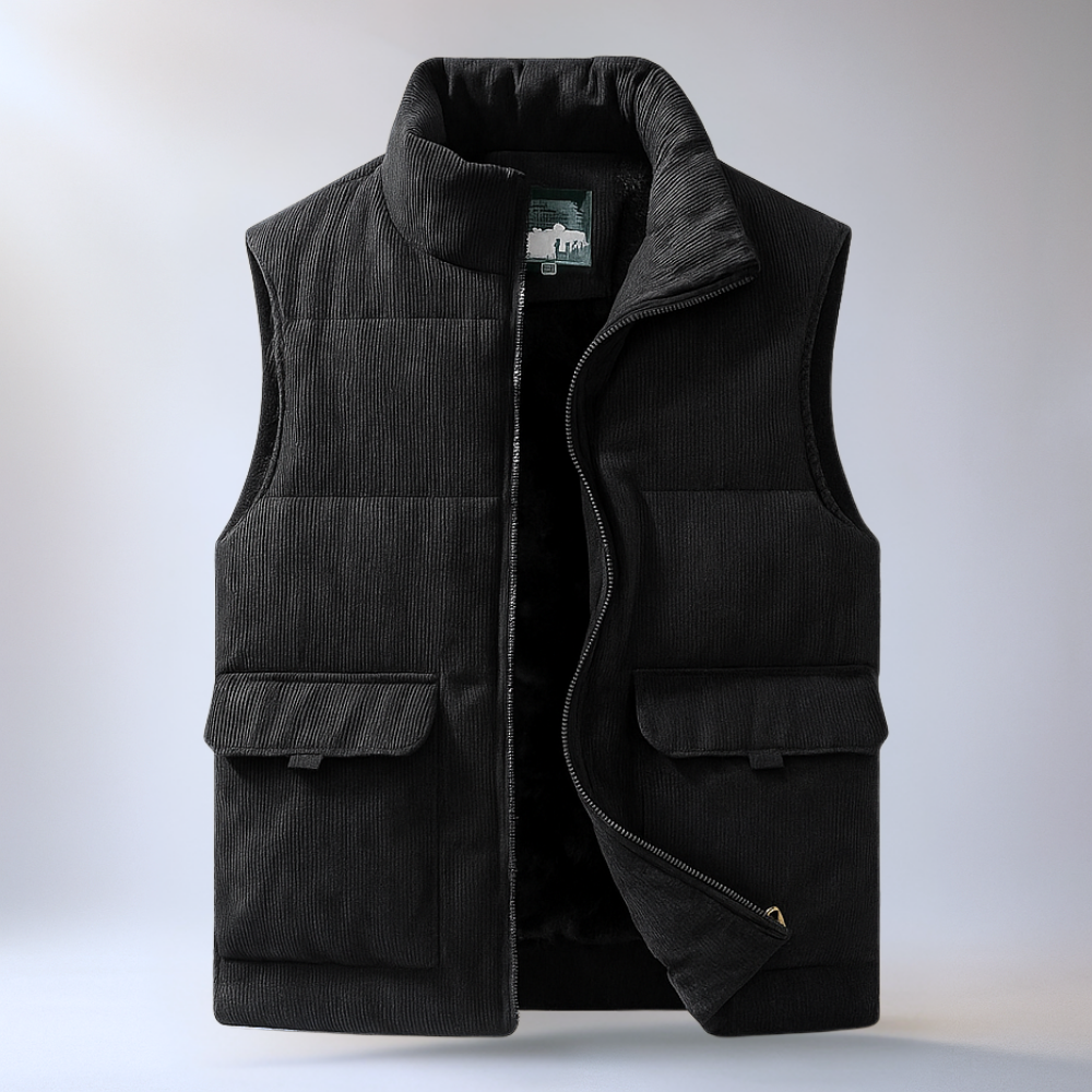 Feliciano Men’s Corduroy Vest – Plush Fleece-Lined Vest