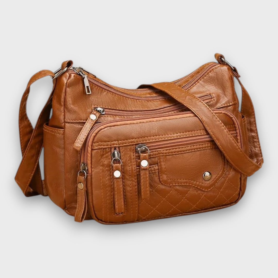 Renata Women’s Leather Crossbody Bag – Soft Multi-Pocket Design