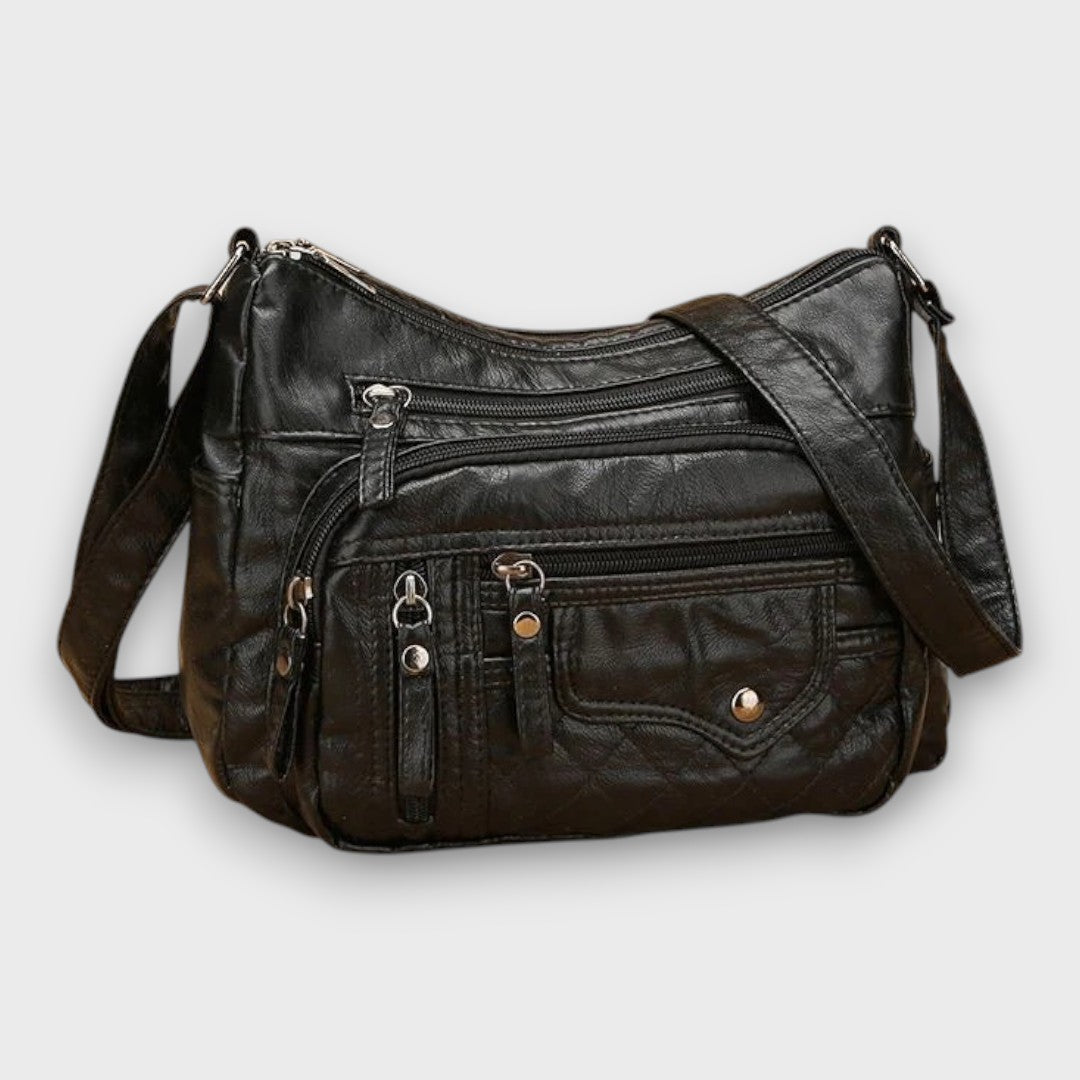 Renata Women’s Leather Crossbody Bag – Soft Multi-Pocket Design