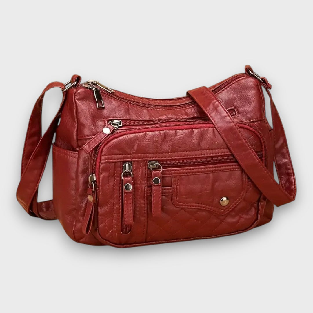 Renata Women’s Leather Crossbody Bag – Soft Multi-Pocket Design