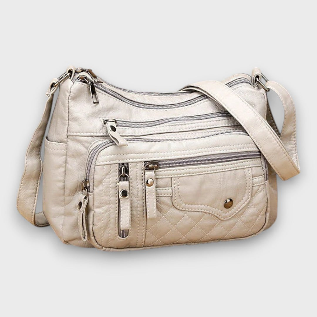 Renata Women’s Leather Crossbody Bag – Soft Multi-Pocket Design