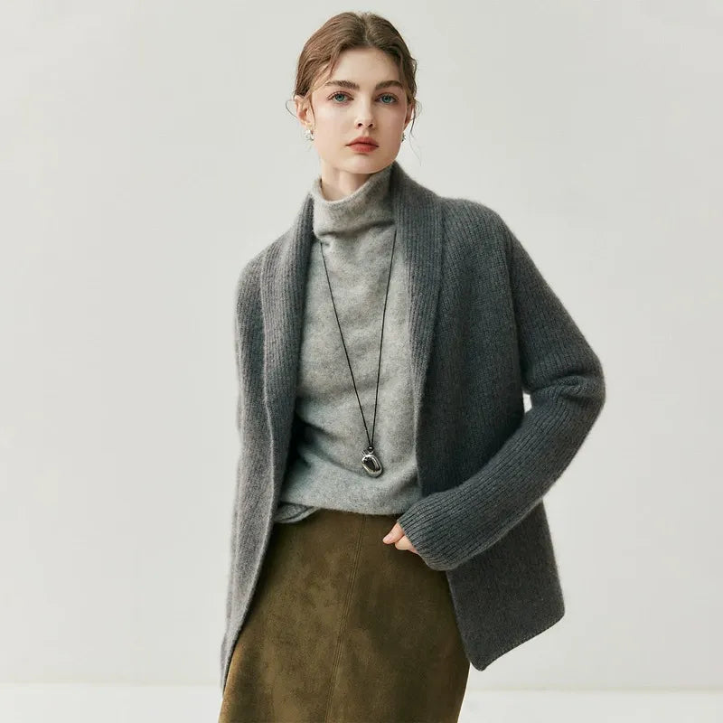 Monetelle Women’s Ribbed Knit Cardigan – Soft Waist-Belted Cardigan