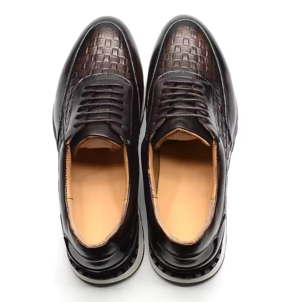 Raphael Men's Trainers – Croc-Embossed Detail Oxford Shoes