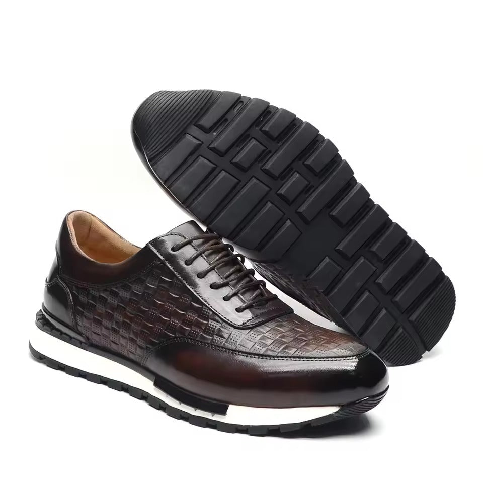Raphael Men's Trainers – Croc-Embossed Detail Oxford Shoes
