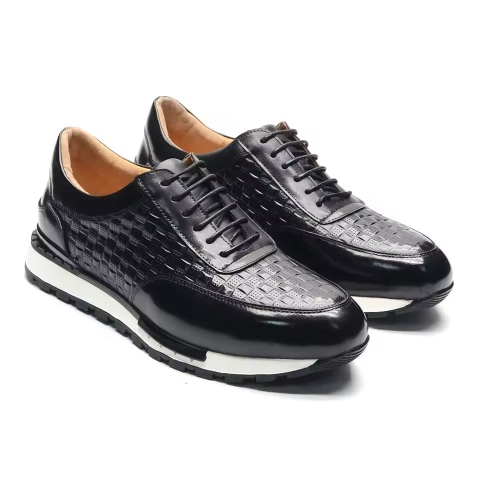 Raphael Men's Trainers – Croc-Embossed Detail Oxford Shoes