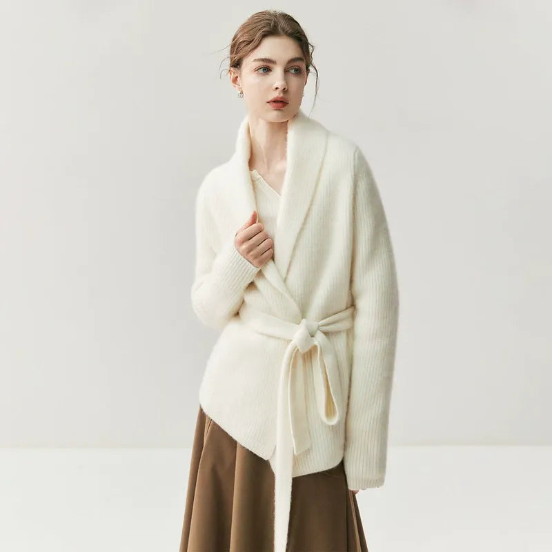 Monetelle Women’s Ribbed Knit Cardigan – Soft Waist-Belted Cardigan