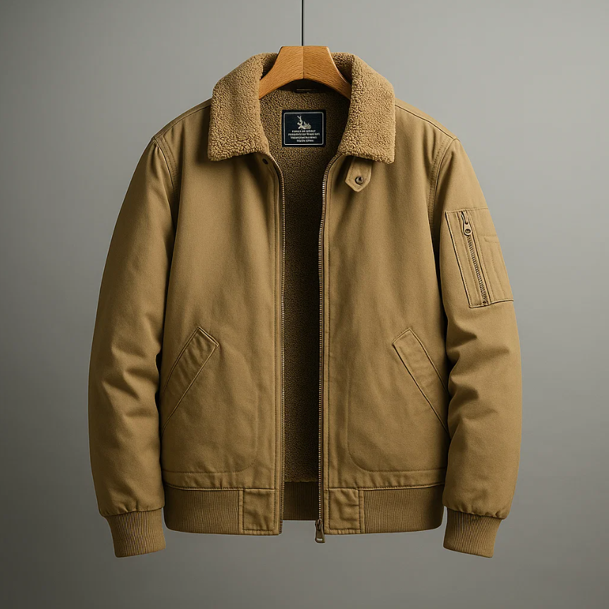 Emilio Men’s Bomber Jacket – Soft Fleece Lined Casual Winter Coat
