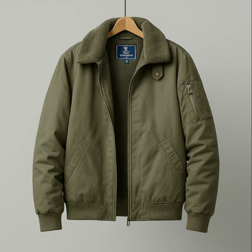 Emilio Men’s Bomber Jacket – Soft Fleece Lined Casual Winter Coat