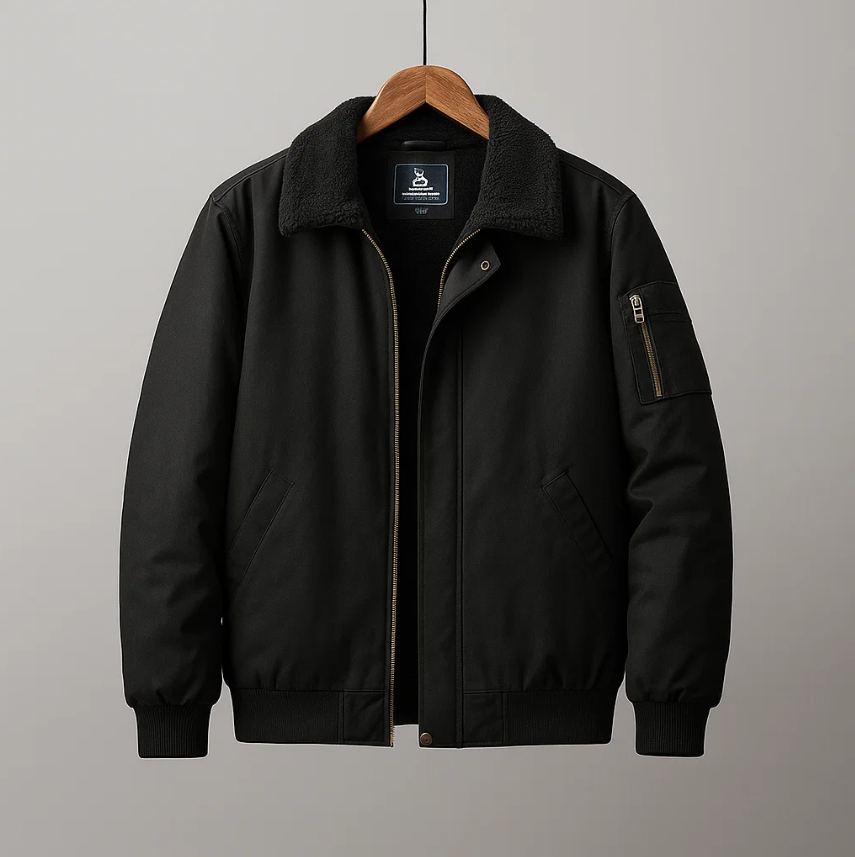 Emilio Men’s Bomber Jacket – Soft Fleece Lined Casual Winter Coat