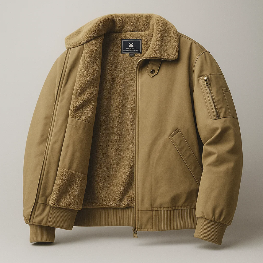 Emilio Men’s Bomber Jacket – Soft Fleece Lined Casual Winter Coat