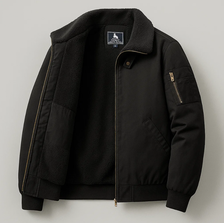 Emilio Men’s Bomber Jacket – Soft Fleece Lined Casual Winter Coat