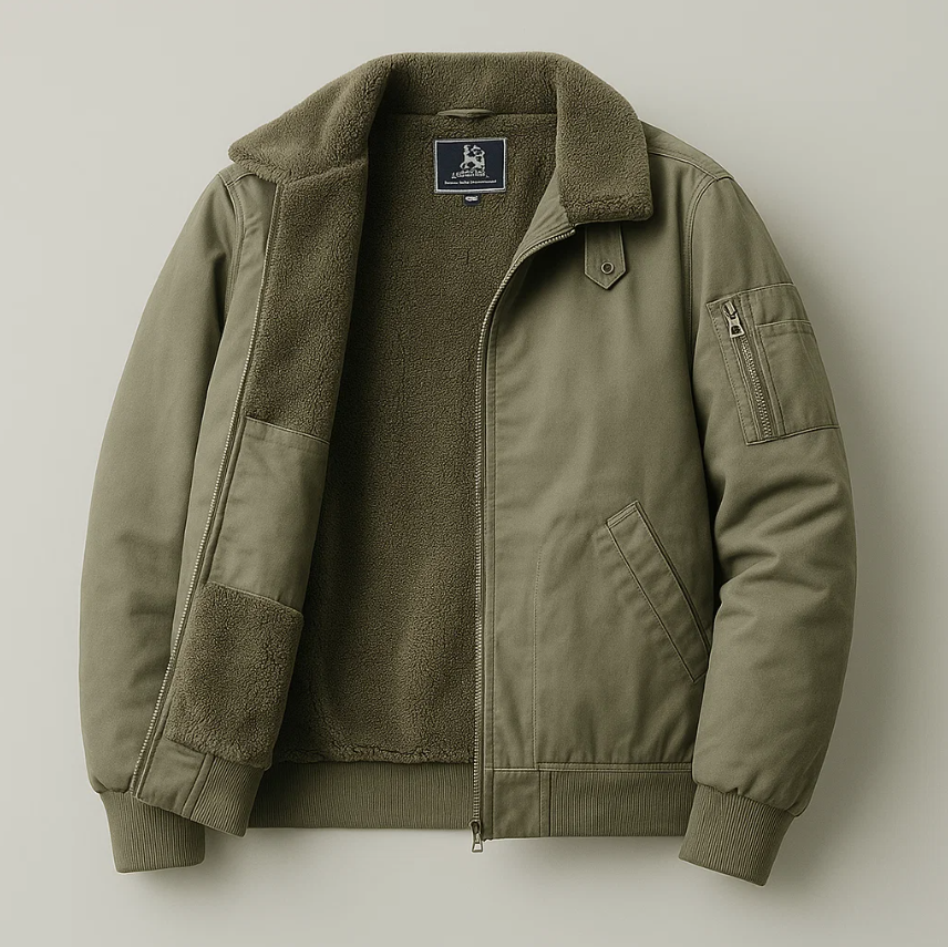 Emilio Men’s Bomber Jacket – Soft Fleece Lined Casual Winter Coat