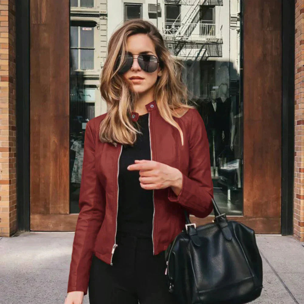 Lucia Women’s Leather Jacket – Italian-Style with Sleek Finish