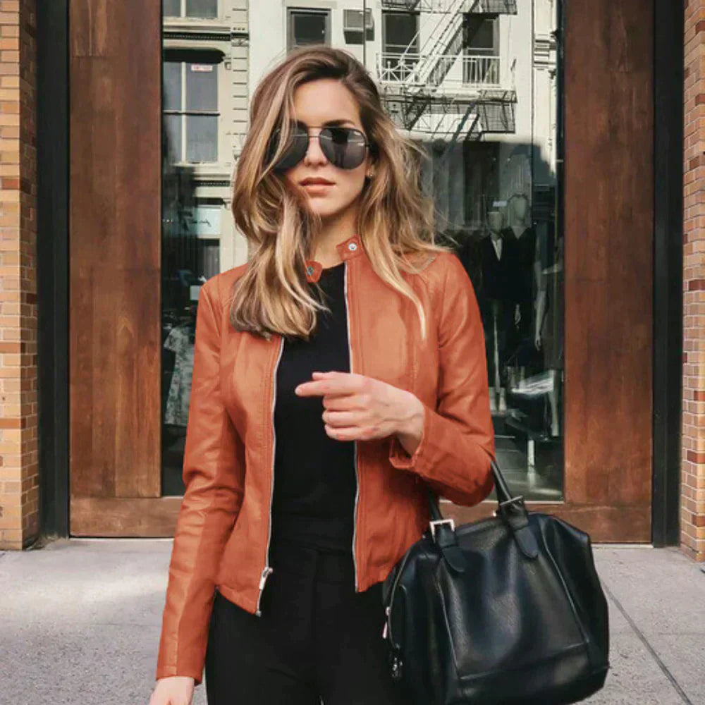 Lucia Women’s Leather Jacket – Italian-Style with Sleek Finish