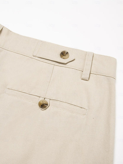 Benjamin Men’s Linen Blend Shorts – Breathable Mid Waist with Front Pockets