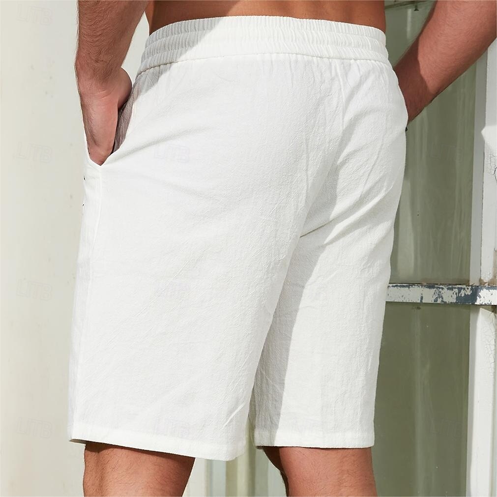 Leo Men’s Cotton Shorts – Palm Print Loose Fit with Elastic Waist
