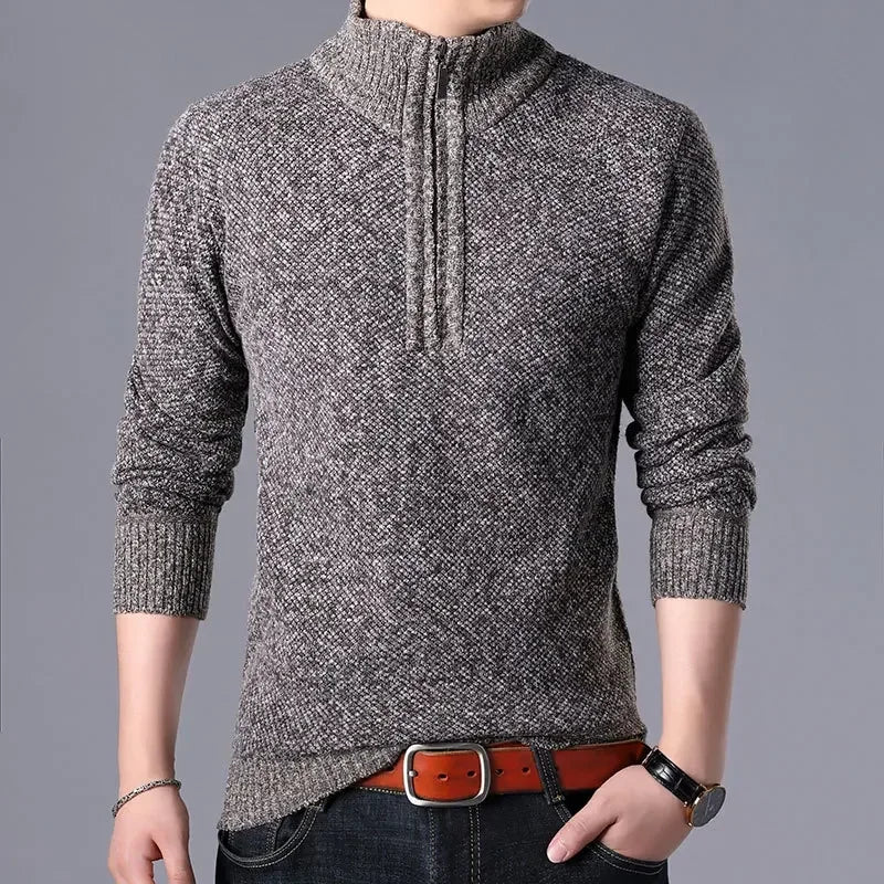 Lorenzo Men’s Half-Zip Sweater – Textured Knit Pullover