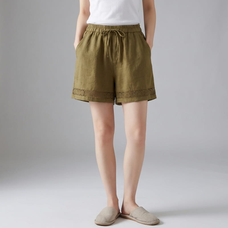Martina Women’s Cotton Lace Trim Shorts