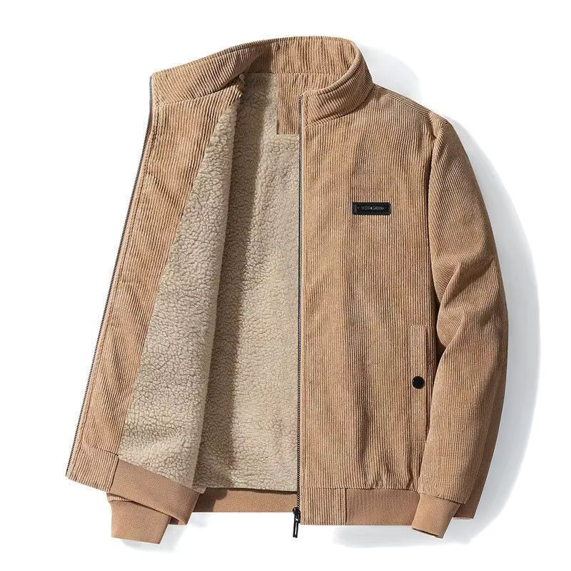 Jomar Men's Corduroy Jacket – Fleece-Lined Cotton Blend Jacket