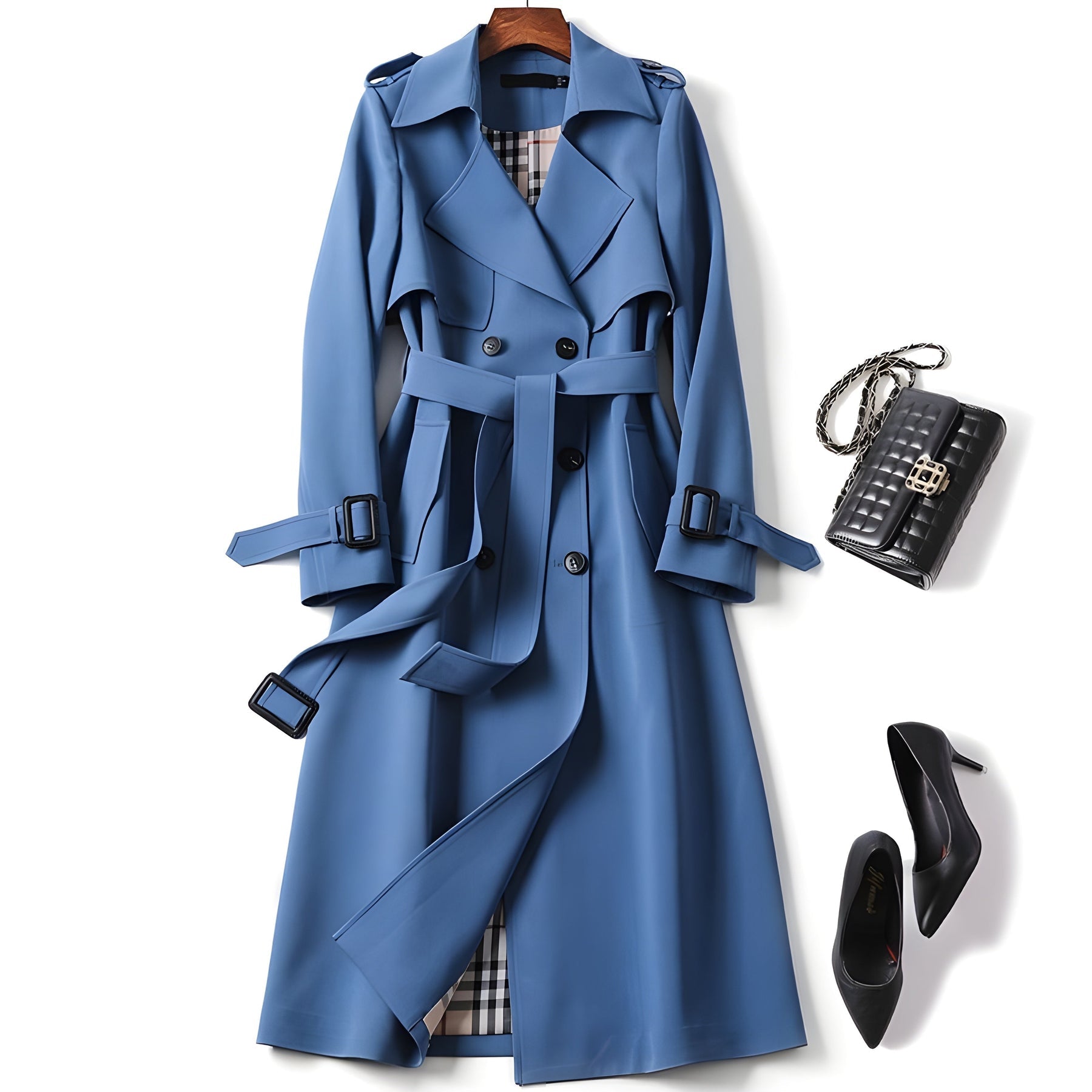 Adelina Women’s Trench Coat – Tailored Water-Resistant Mid-Length Outerwear