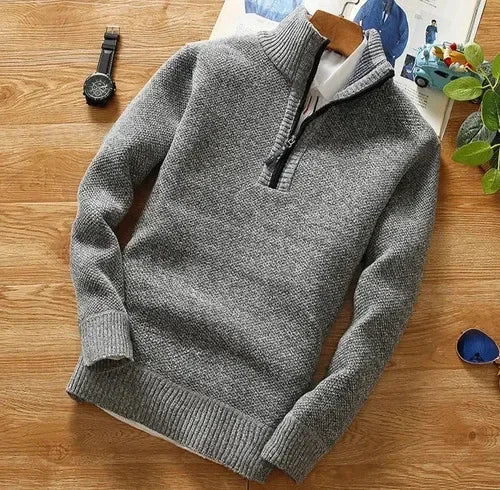 Lorenzo Men’s Half-Zip Sweater – Textured Knit Pullover