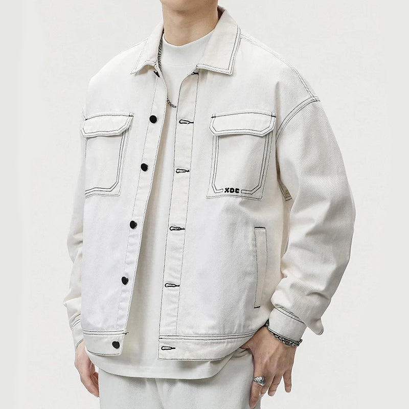 Cairo Men’s Denim Jacket – Baggy Cotton Design with Drop Shoulder Fit
