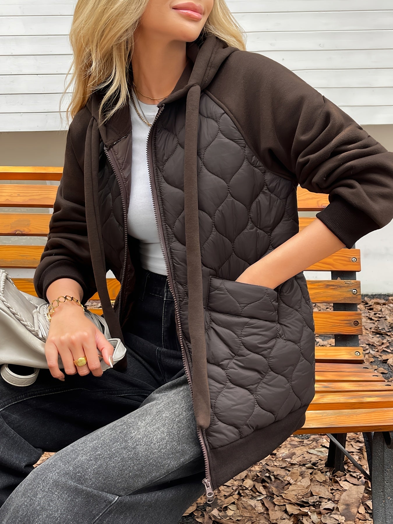 Colette Women’s Quilted Hoodie Jacket – Fleece-Lined Oversized Winter Coat